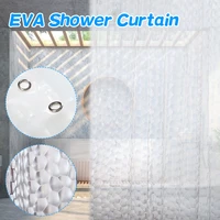 3d eva clear shower curtain liner water repellent shower curtain for bathroom stall water cube 72 x 72 inches 12pc hooks