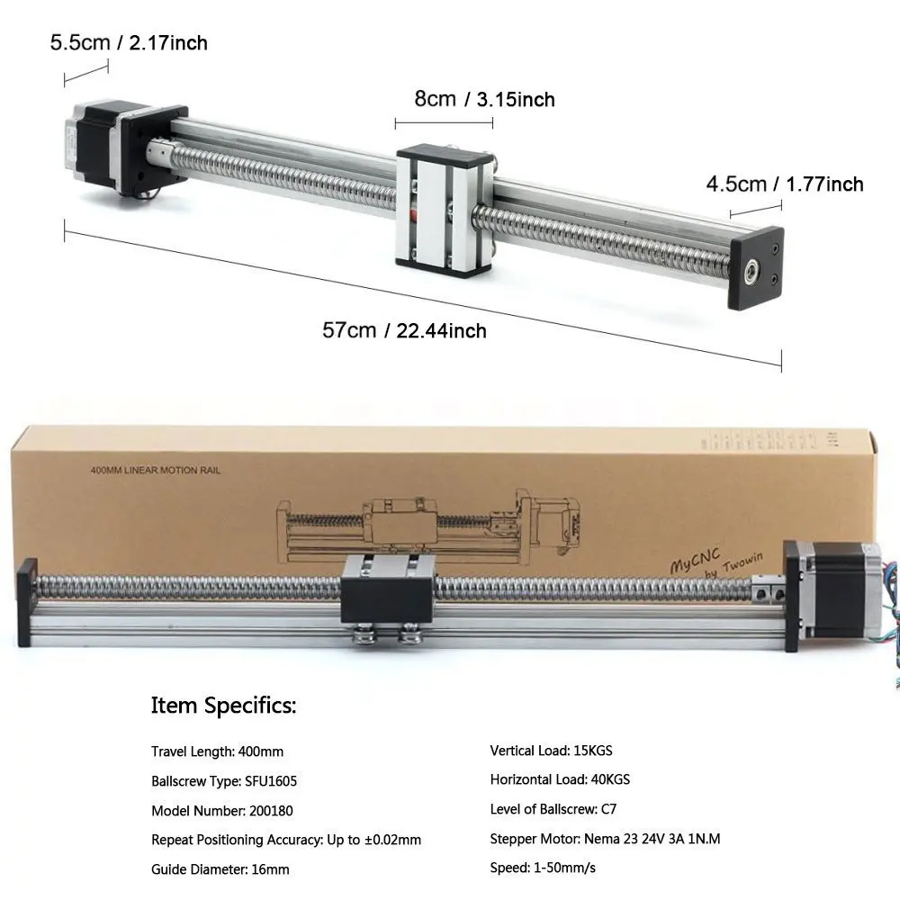 Фотоэффективный ход 400 мм линейные направляющие и слайды SFU1605 линейный рельсовый