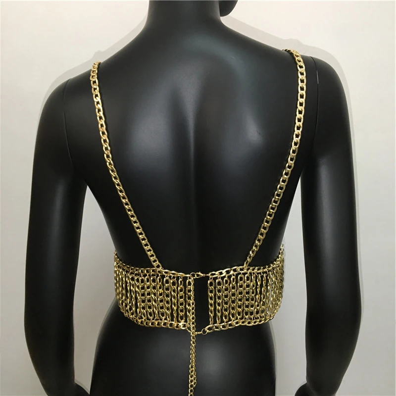 Женский многослойный топ с открытой спиной золотистый/серебристый ажурный