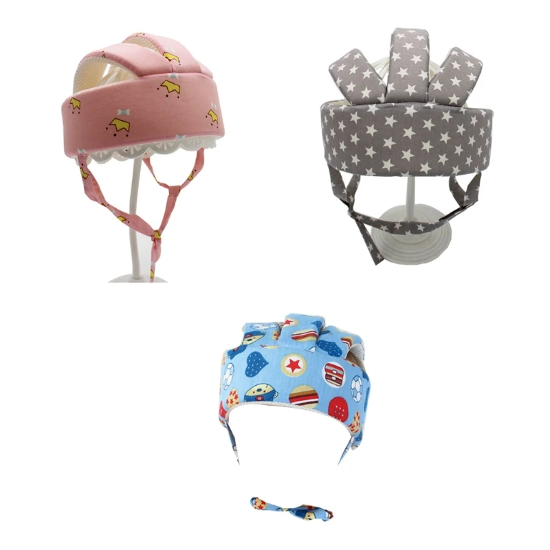 

Детский защитный шлем, шлейки для малышей с ремешком для подбородка, Регулируемая Защита головы, дышащая подушка для головы для детей