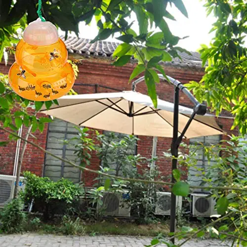 

Wasp Trap and Hornet Trap Yellow Jackets Bee Catcher, Reusable Hanging Or Tabletop Outdoor