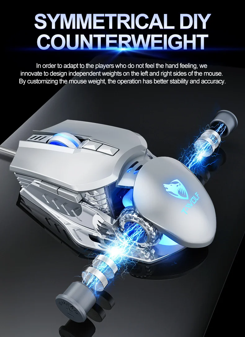 

Misguided Mouse, Optical Resolution 5600Dpi, Glow Gaming Mouse Gaming Mechanical Loadable Ergonomics, For Computer Pc Laptop