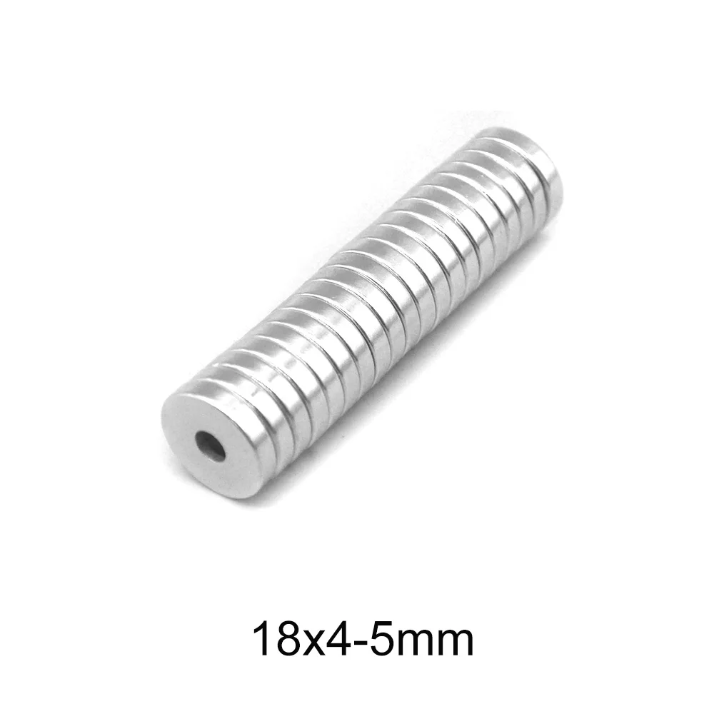 Сильный неодимовый магнит 5 ~ 50 шт. 18x4-5 мм отверстие 18*4 постоянный с круглым