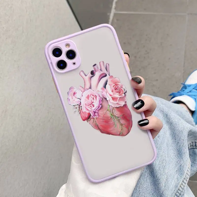 Medical Human Organs Heart Meridian Kidney Art Phone Case for iPhone 7 8 Plus X XR XS 11 12 pro MAX Hard PC TPU Back Cover