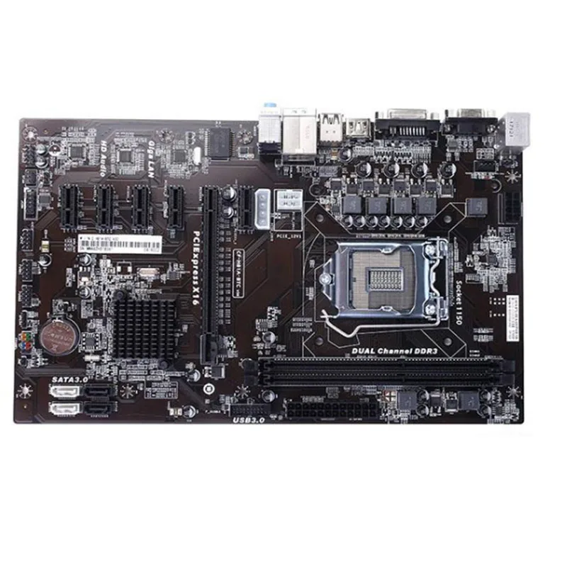 Материнская плата H81 BTC PRO для майнинга материнская H81P B85 Z87 H87 6GPU 6PCI-E коридора LGA 1150 |