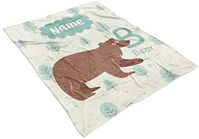 Miglior Coperte Per Ragazzi E Ragazze-B è Per Orso-coperta Da Tiro In Pile Leggero Caldo Personalizzato Per Bambini Lettere Di Apprendimento Per Bambini