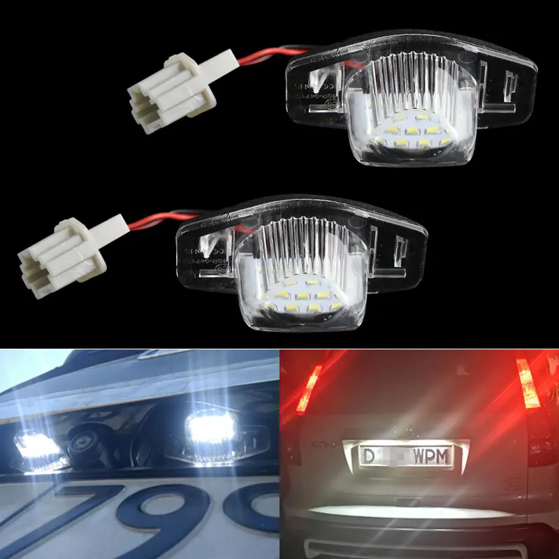 

2 шт. 18 светодиодных ламп освещения номерного знака для Honda Jazz Odyssey Stream Insight CRV FRV HR-V Crosstour 5D DXY Fit/Jazz 02-14