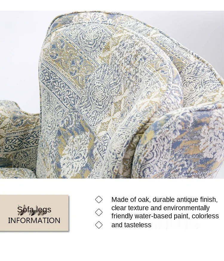 

zq French Style Nordic American Country Style Fashion Fabric Oak Casual Rocking Chair Single Sofa