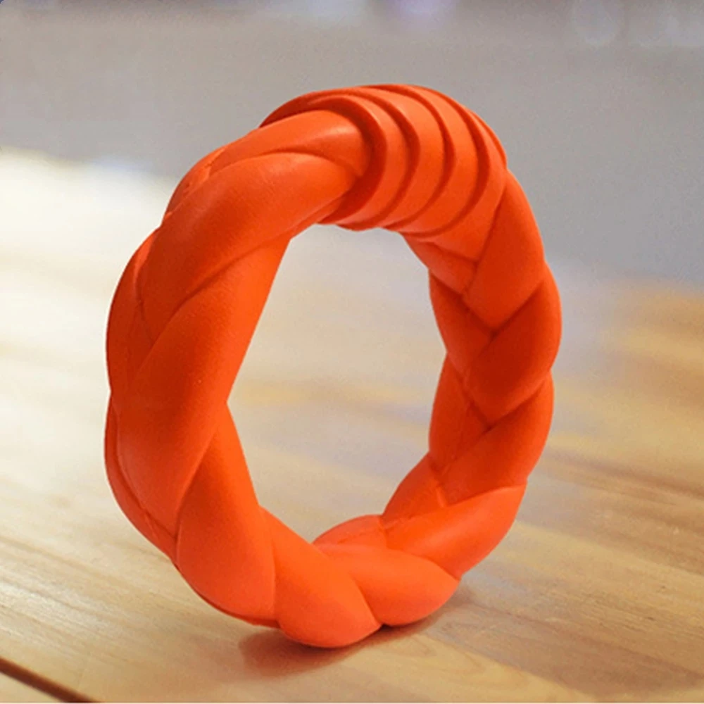 

Pet Dog Biting Ring Toy Soft Molar Rubber Dog Toys Puppy Cleaning Tooth Supplies Training Ring Puller Resistant Bite Toy