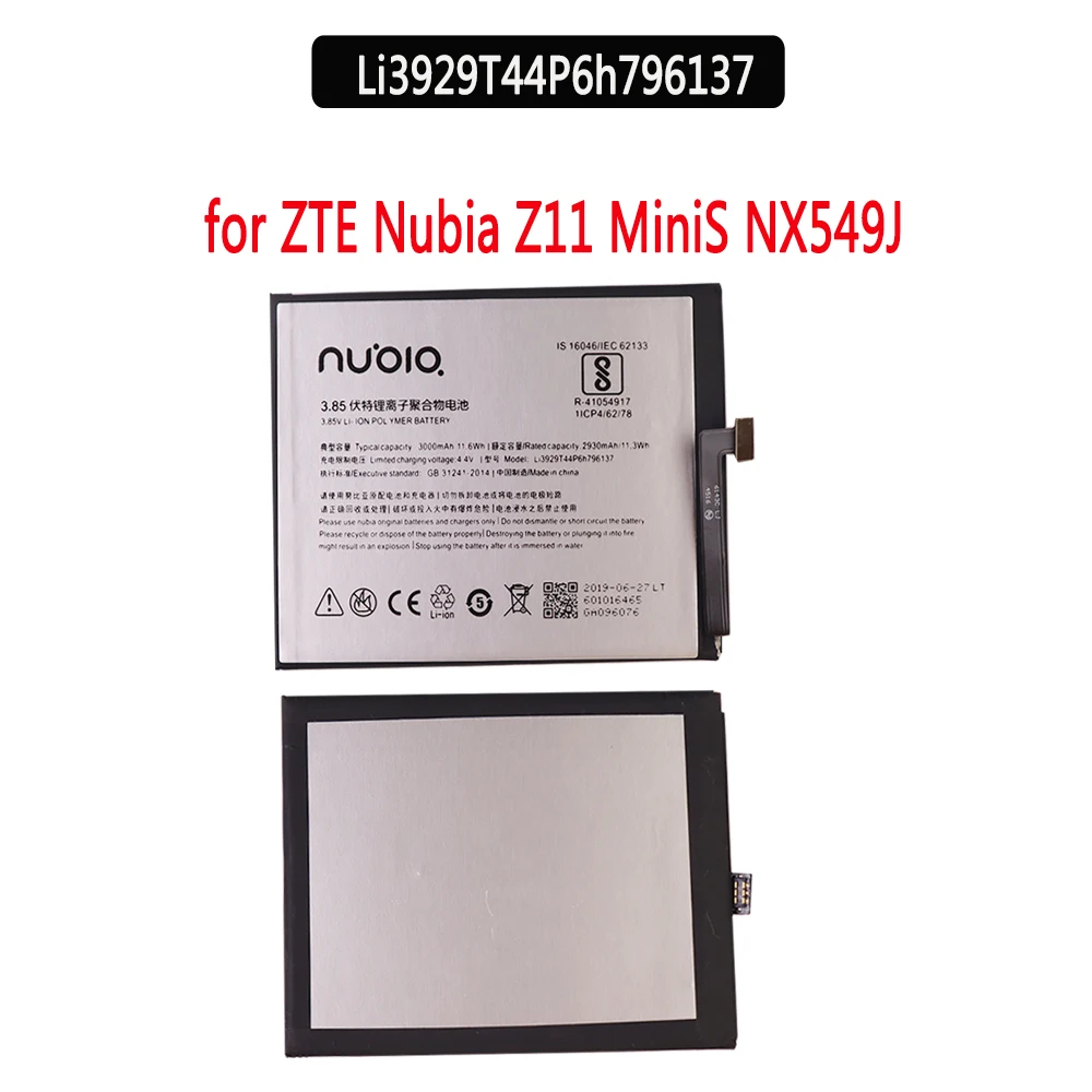

Original battery Li3929T44P6h796137 Battery For ZTE Nubia Z11miniS Z11 miniS NX549J Z17mini Z17 mini NX569H NX569J Battery 3000m