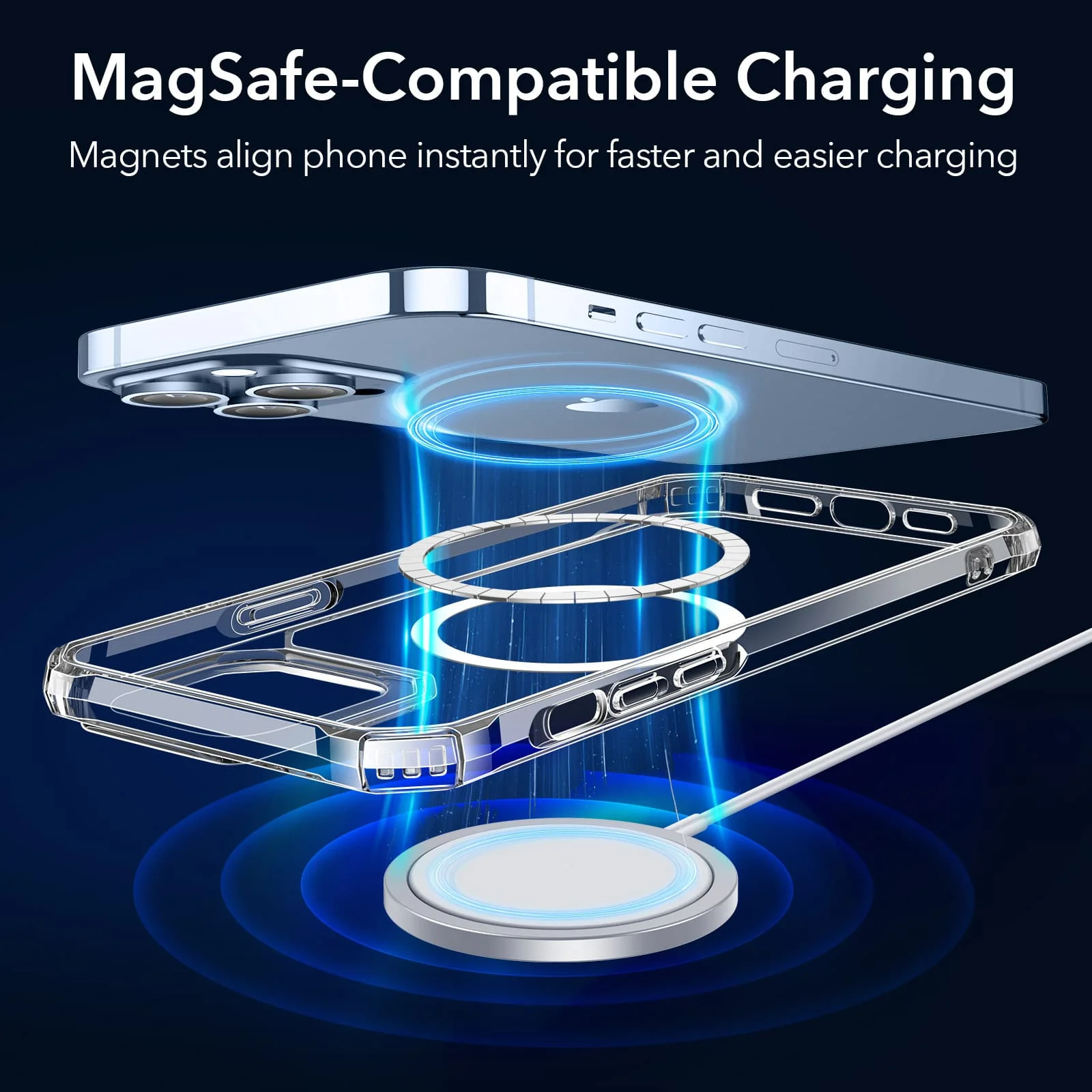 ESR Air Armor Magnetic Case for iPhone 13 Pro Max HaloLock Compatible with Magsafe Case for iPhone 13 Pro Transparent Back Cover