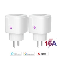 2pcs zigbee smart plug socket compatible with philips hue requires hub alexa echo can be paired with google home zigbee 3 0