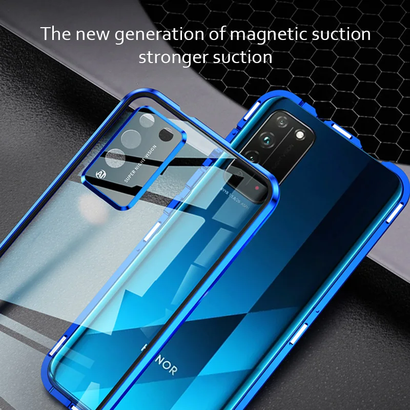 360 Full Cover Magnetic Phone Case for Honor 30 Pro 10i 20i Tempered Glass on Huawei 20 Lite Play 9A 8X View 10 | Мобильные телефоны