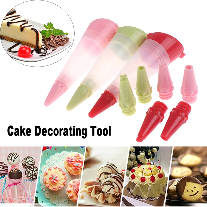 

4pcs Chocolate Biscuits Frosting Pipe Pastry Nozzle Silicone Food Writing Pen Cake Decorating ToolsKitchen Accessories