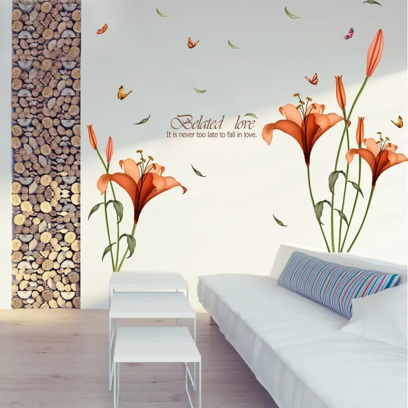Modern Flower Wall Stickers Removable Decal Home Room Decor DIY Art Decoration Non-toxic Eco-friendly | Дом и сад