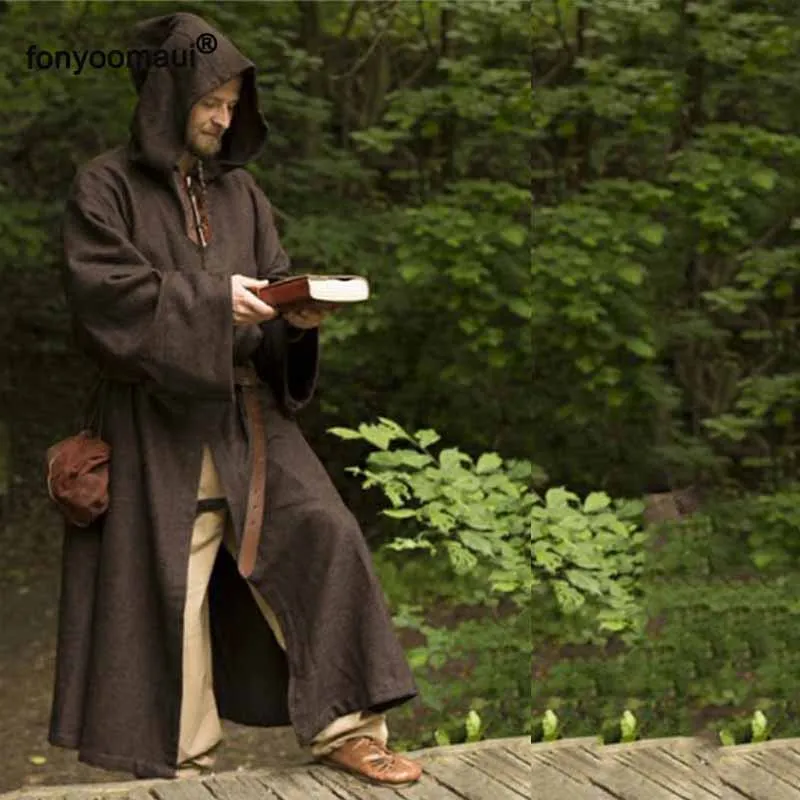 Мужской винтажный костюм накидка с капюшоном в средневековом стиле| |