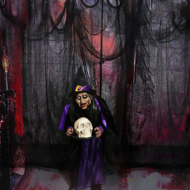 Жуткая ткань для Хэллоуина украшение окна стола двери сетка жуткая нарядная