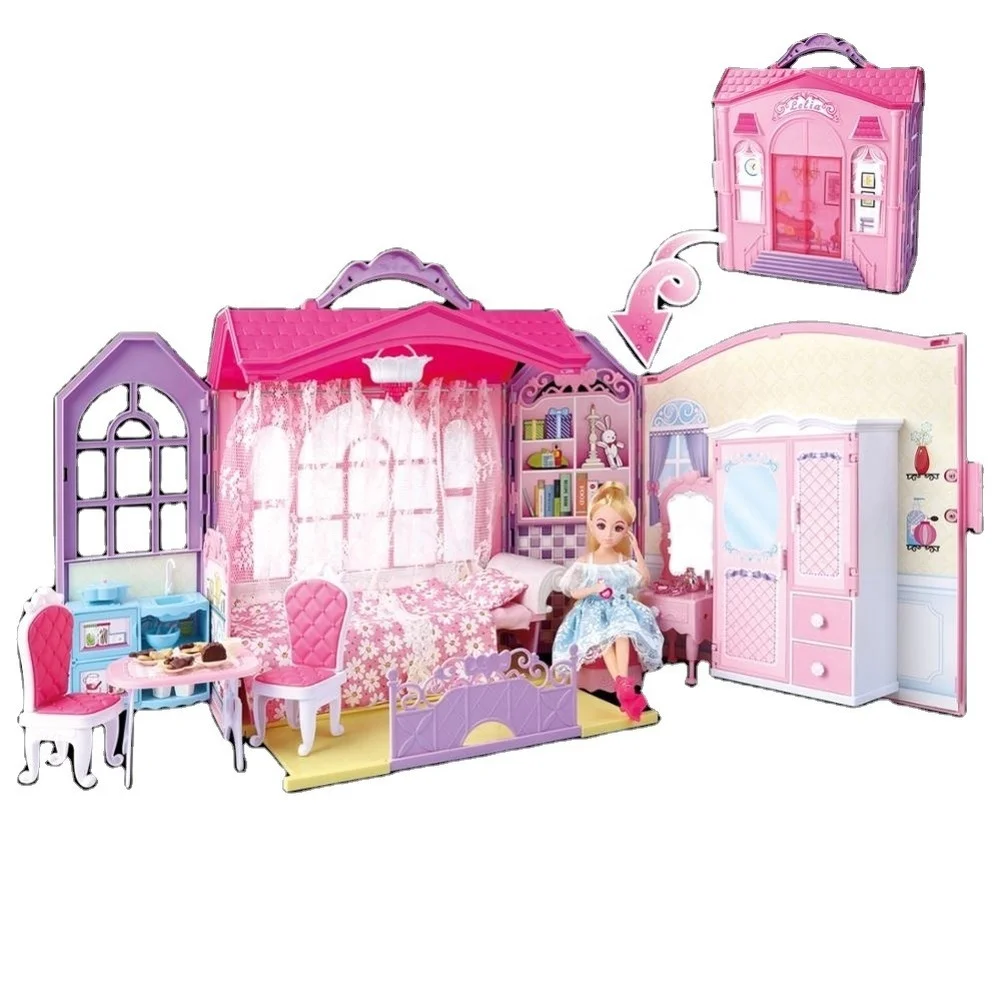 

Doll Clothes Set Toy with Pink Villa House Handmade DIY Christmas Gift