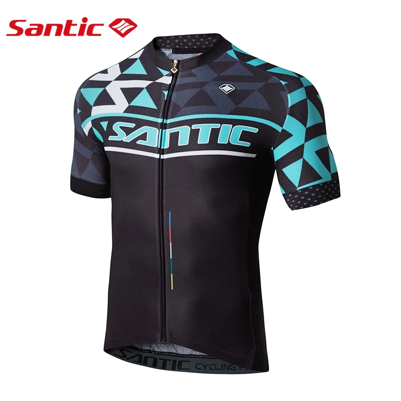 Santic Men Cycling Short Jersey Pro Fit SANTIC N-FEEL Antislip Sleeve Cuff Road Bike MTB Clothings C02119 | Спорт и развлечения
