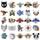 6 шт.Лот, металлические пуговицы с кристаллами в виде животных