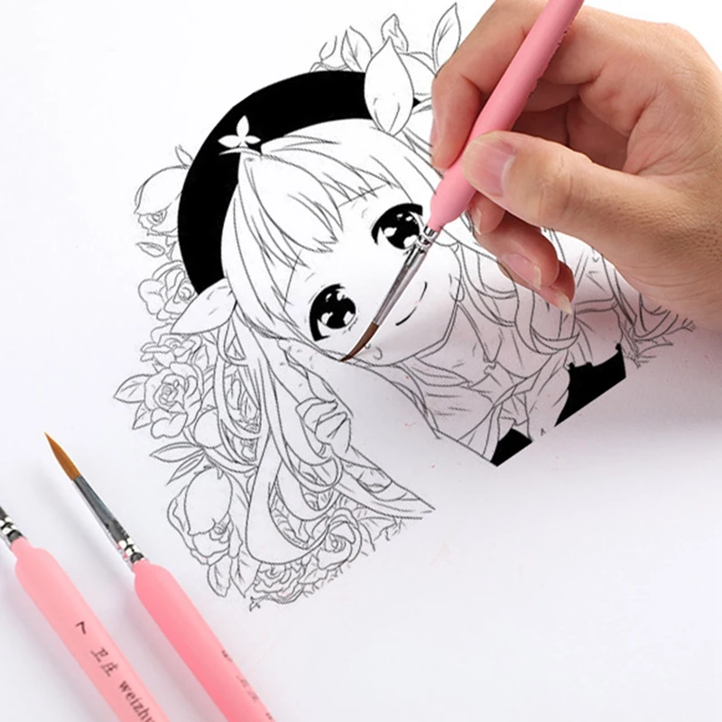 

Professional Wolf Hair Hook Line Pen Miniature Painting Brush Art Brushes For Drawing Gouache Oil Painting Brush Art Supplies