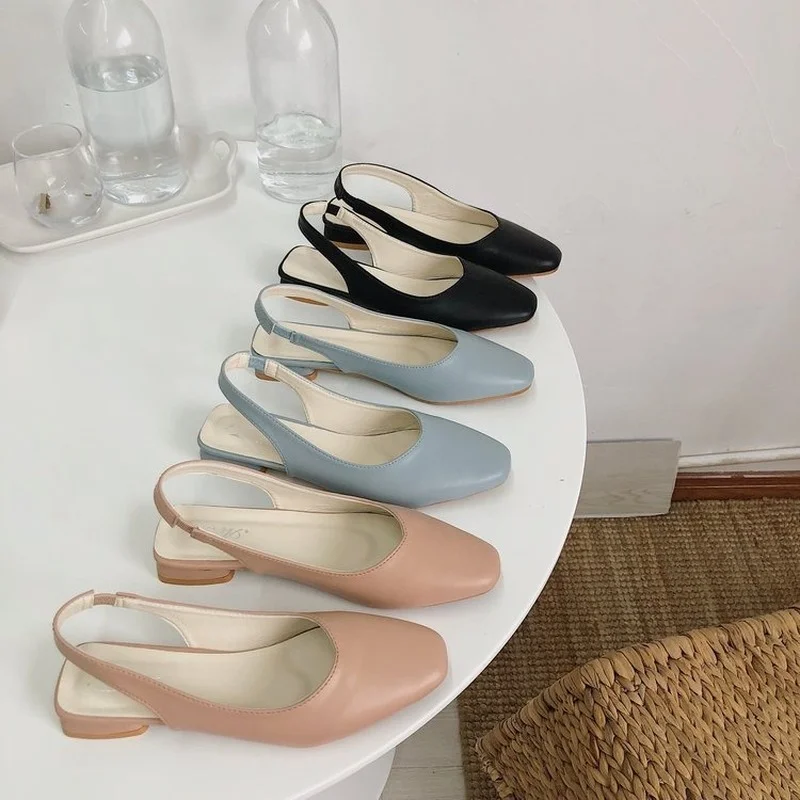 

New Summer Women's Solid Sandals Covered Toe Casual Sandals Female Flat Buckle Slides Women Shoes Sandalia Feminina