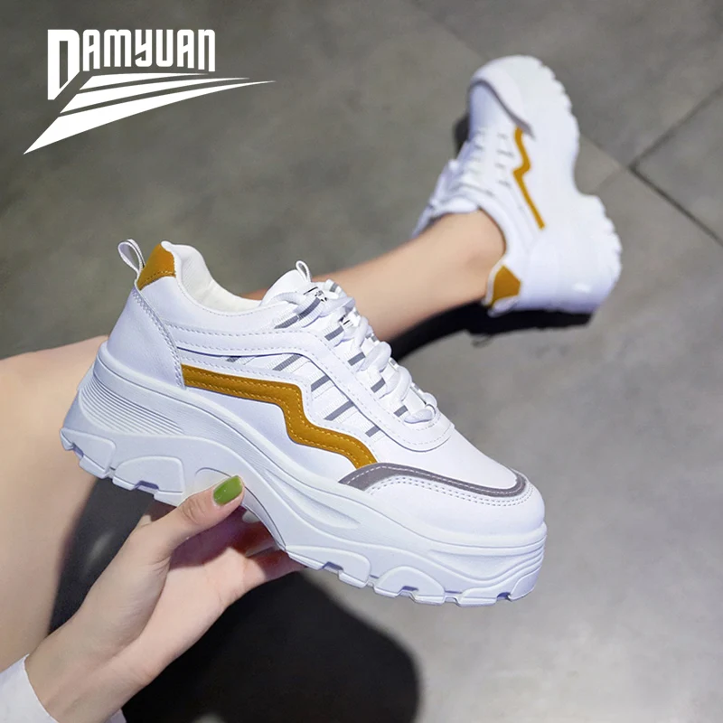 

Damyuan Women's Shoes Spring Reflective Shiny Ladies Flat Shoes Platform Muffin Shoe Covers Slippers Moccasin Casual Shoes