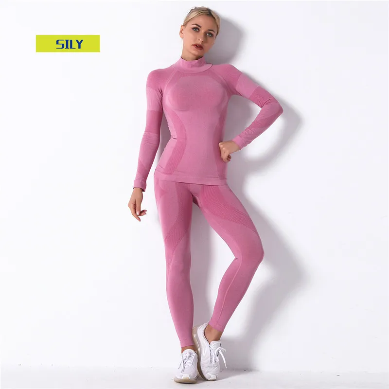 

Fitness Sports Suits Two Piece Sets Seamless Yoga Leggings Sets Push Up Gym Sports Outfit Training Workout Sets Sportswear