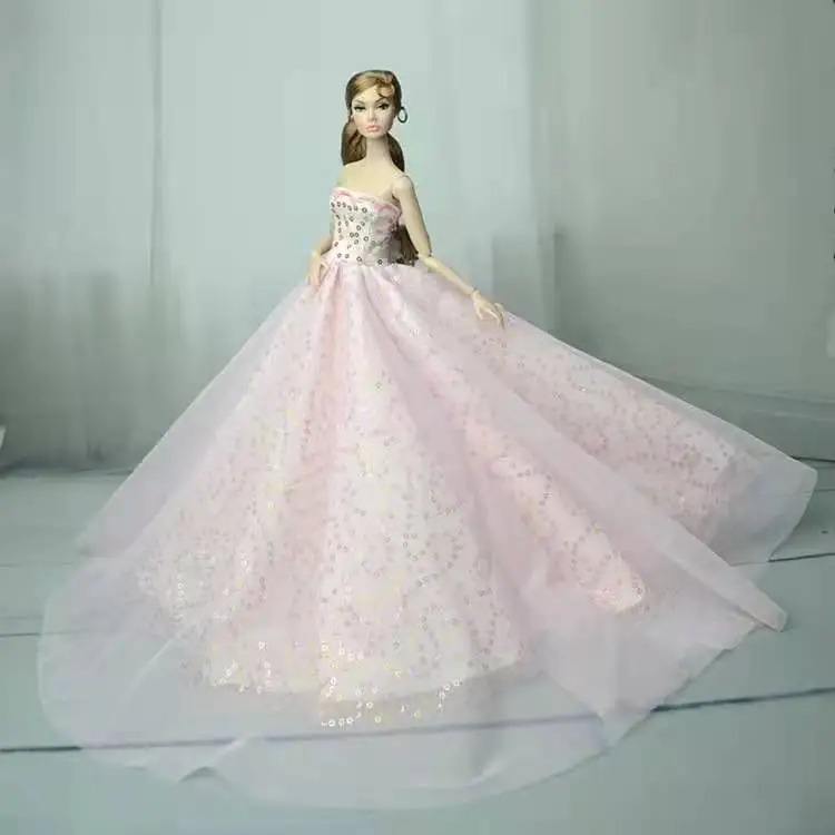 

11.5" Doll Clothes Pink Princess Wedding Dresses For Barbie Clothes Outfits Party Gown 1/6 BJD Dollhouse Accessories Kid DIY Toy