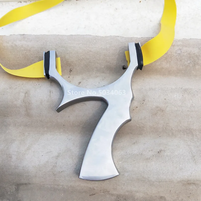 

Hot sale 2020 new custom hunting stainless steel slingshot with rubber band outdoor shooting competitive slingshot