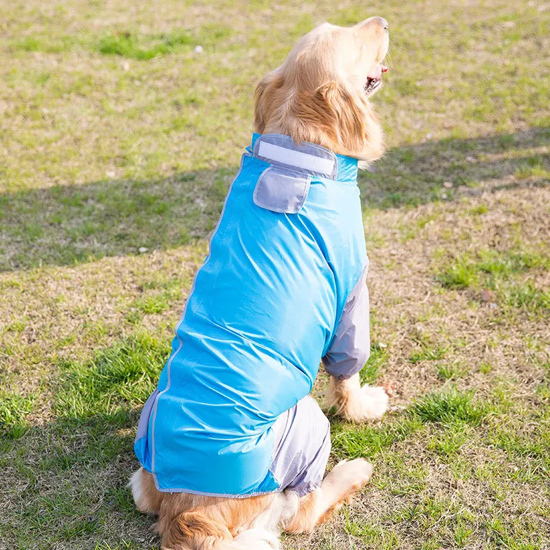 Дождевик для больших собак одежда водонепроницаемый ветрозащитный дождевик