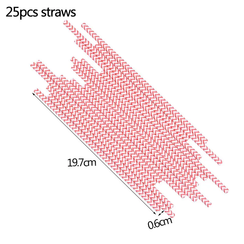 B07-25pcs straws Рождественский одноразовый набор посуды для вечеринки тарелки салфетки для стаканчиков бумажные соломинки Ножи Ложки Набор вилок Новогоднее украшение - Цвет: B07-25pcs straws