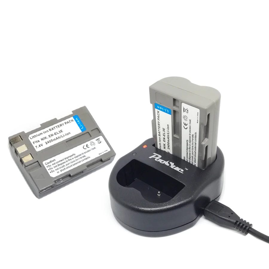 2400mAh EN-EL3e EN EL3e ENEL3e EL3E Battery Charger for Nikon D30 D50 D70S D90 D80 D100 D200 D300S Batterie | Электроника