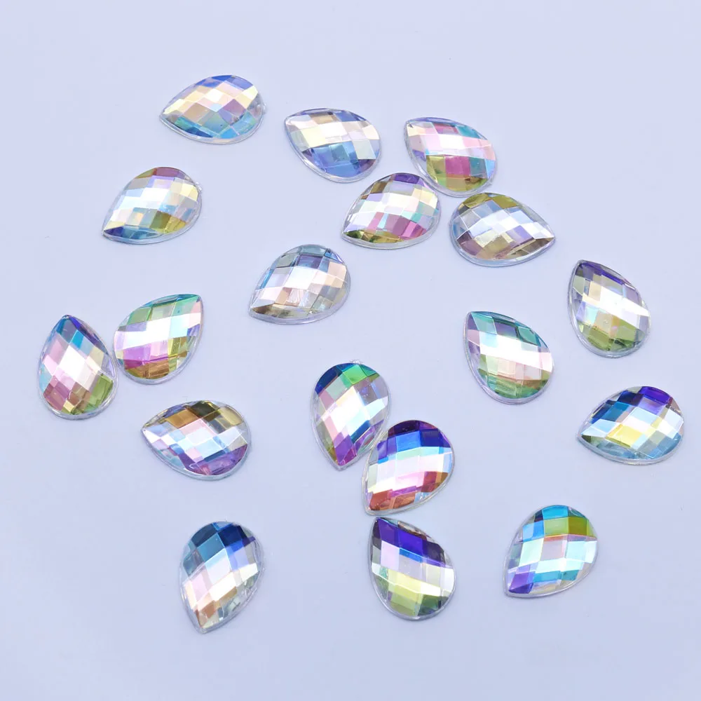 40pcs10*14 flash Стразы Кристалл AB не-тепловой фиксированной плоской задней непористой ткани одежда Стразы декоративный камень для ногтей SZ018