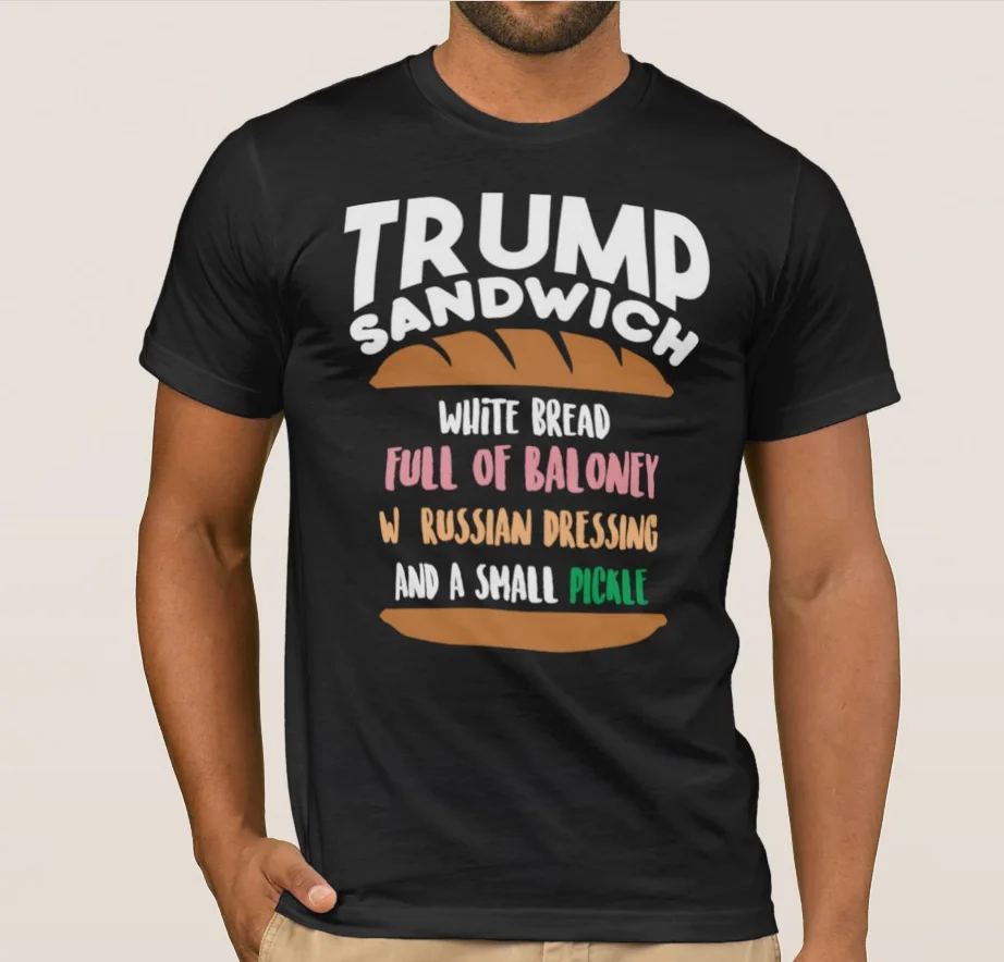 Мужская футболка с изображением белого хлеба Трампа|Мужские футболки| |