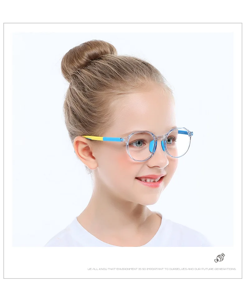 

Детские очки с защитой от синего света TR90, оптические оправы, круглые модные компьютерные очки для студентов, светоотражающие линзы с защитой от ультрафиолета