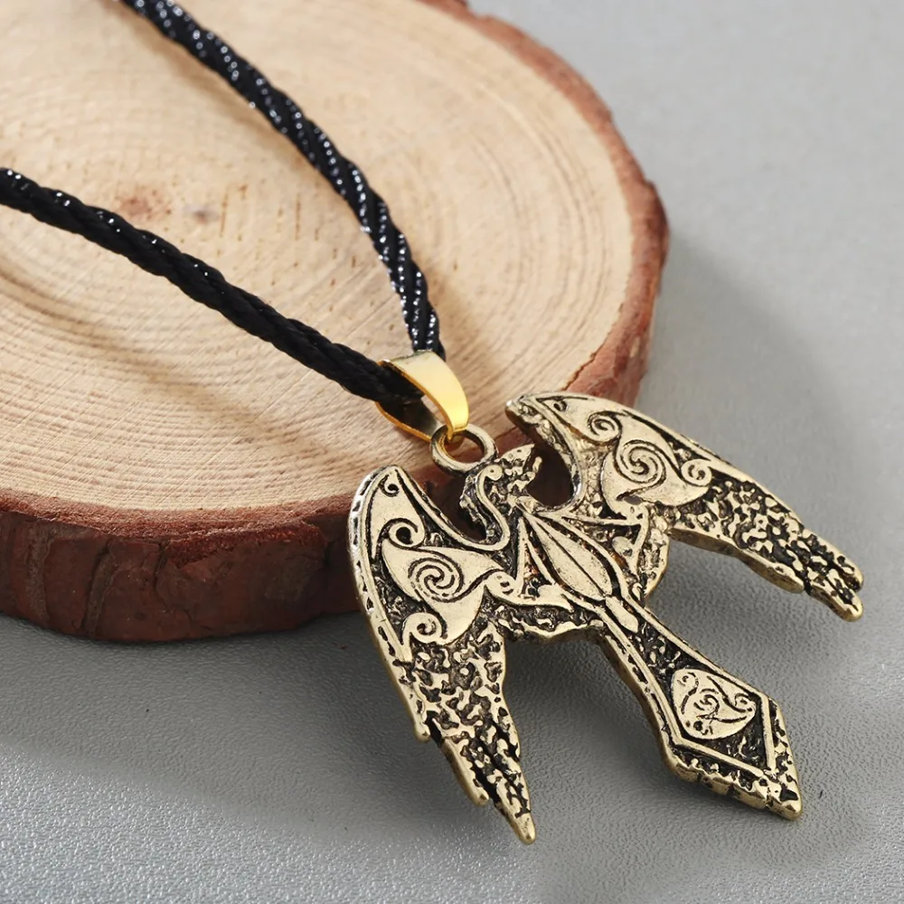 Чандлер Дракон ожерелья и Кулон символ в стиле норвежских викингов Odin's Ворон