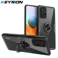 keysion fashion transparent shockproof case for redmi note 10 pro max 10s clear ring phone back cover for redmi note 9 pro 9s 8
