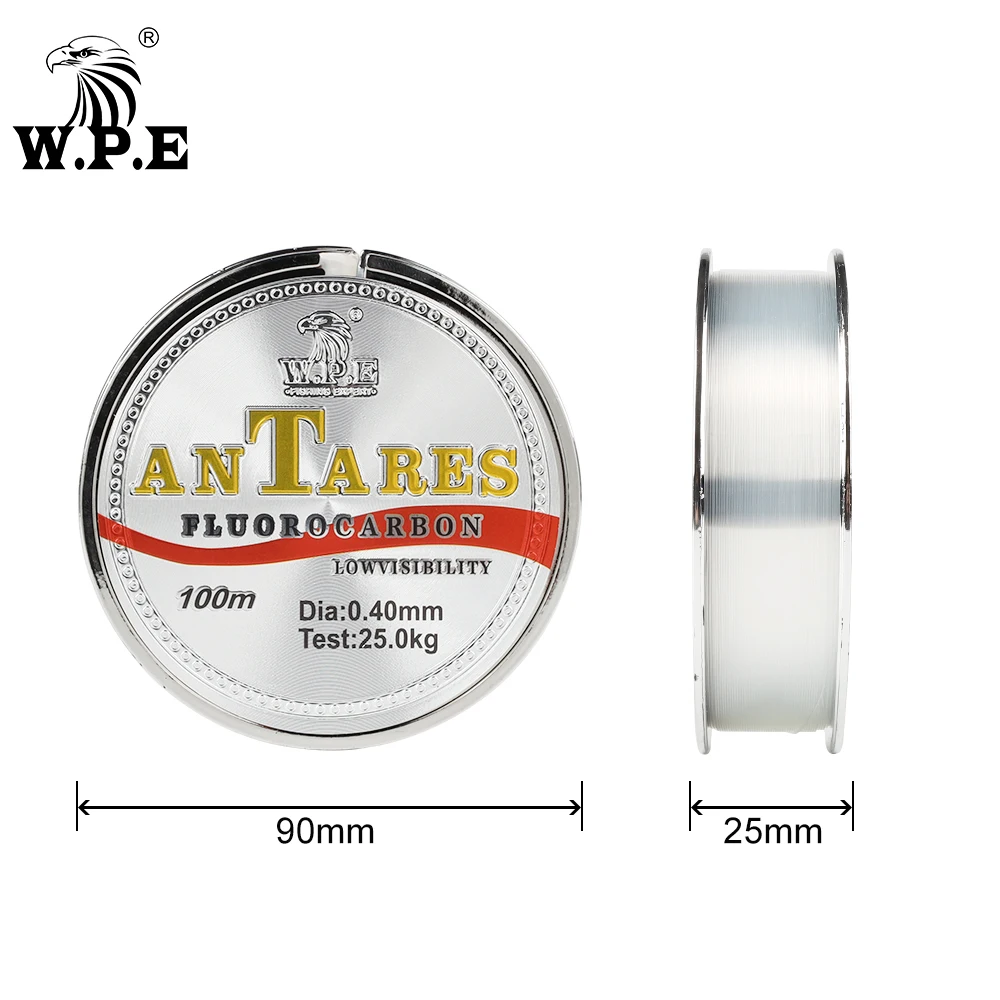W.P.E Brand New ANTEROS Fishing Line 0.20mm-0.60mm Fluorocarbon Coated Fishing Line 100m 10KG-41KG Carbon Fiber for Carp Fishing