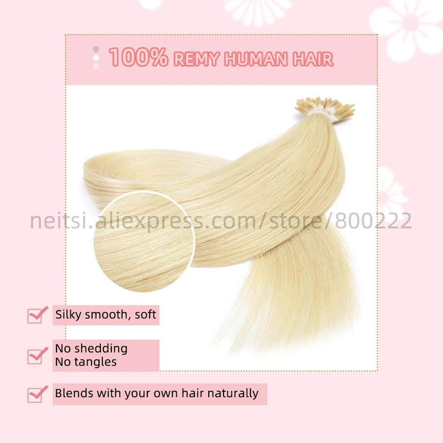 Neitsi Fusion кератиновые волосы микро кольцо I Tip машина Remy Прямые пряди для