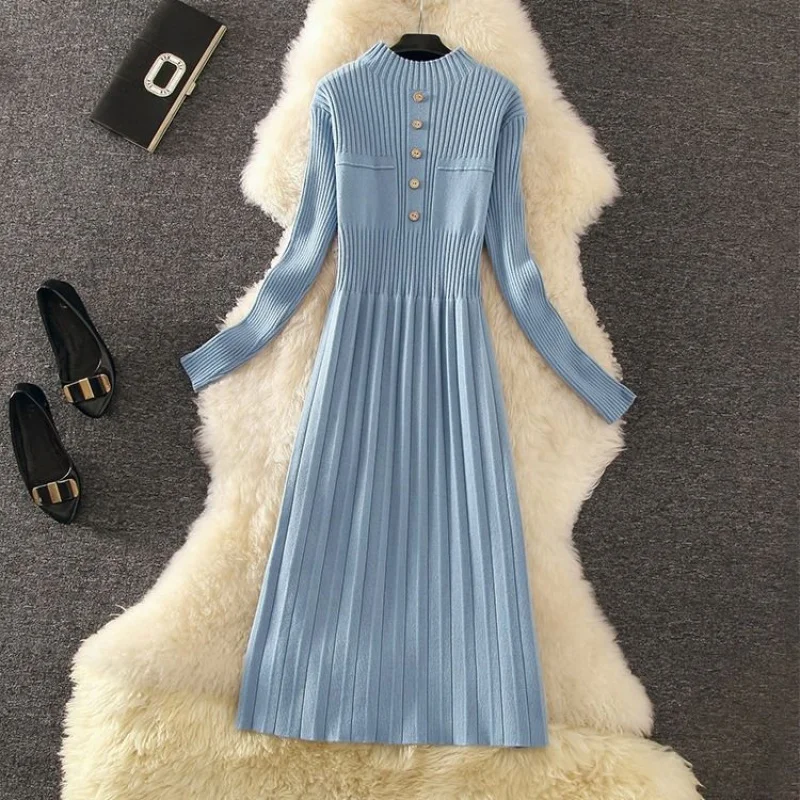 Женское трикотажное платье с длинным рукавом повседневное ТРАПЕЦИЕВИДНОЕ