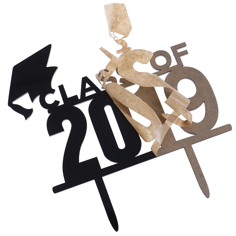 Топпер для торта в стиле Грейд 1 шт. черный класс 2019 акриловые топперы выпускника