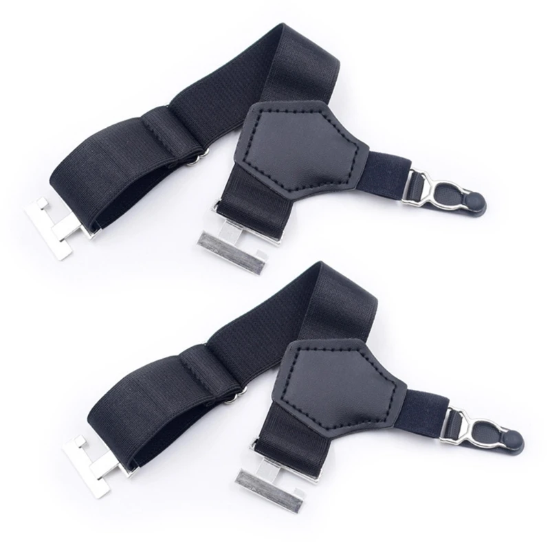 

Men Nylon Socks Suspenders Holder Letters Adjustable Non-Slip Garters Belt with Double Metal Clips Costume Accessories
