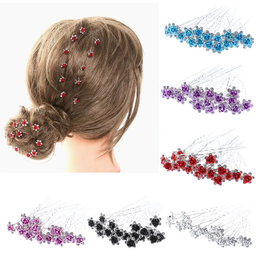 

20PCS Fashion Jewelry Engagement Wedding Rhinestone Flower Hairpins Crystal Hair Clips