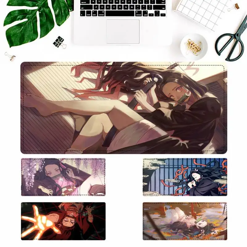 

Elegant Nezuko Kamado Gaming Mouse Pad Gamer Keyboard Maus Pad Desk Mouse Mat Game Accessories For Overwatch