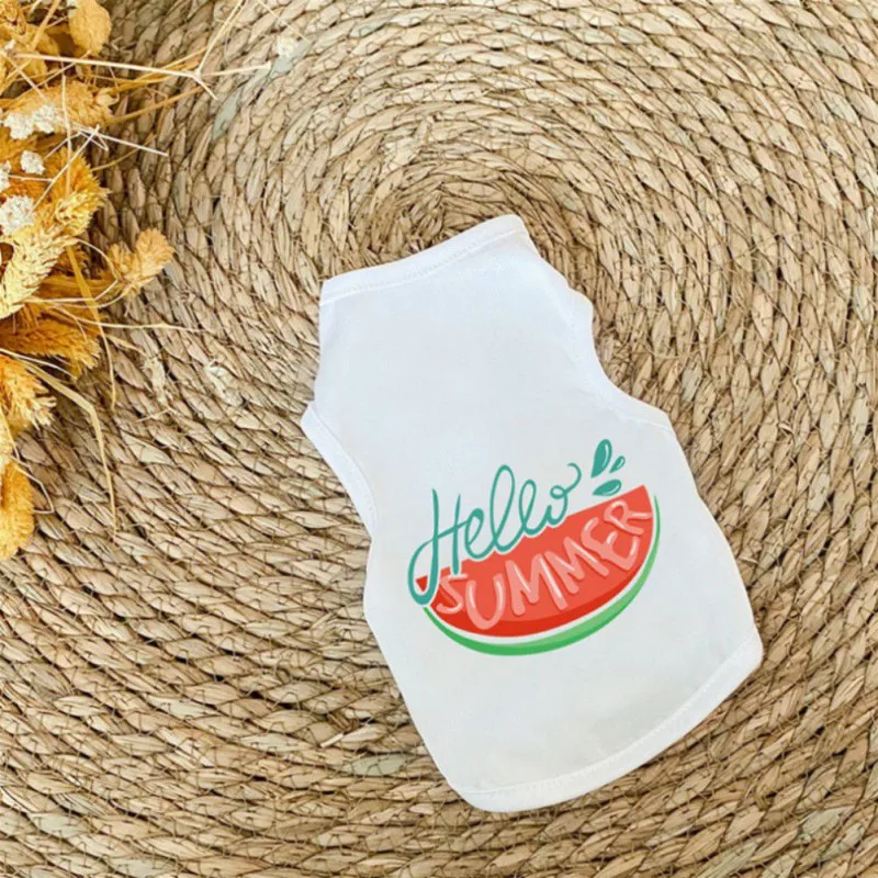 Летняя тонкая дышащая жилетка для домашних животных кошек собак арбуз зеленый XXL