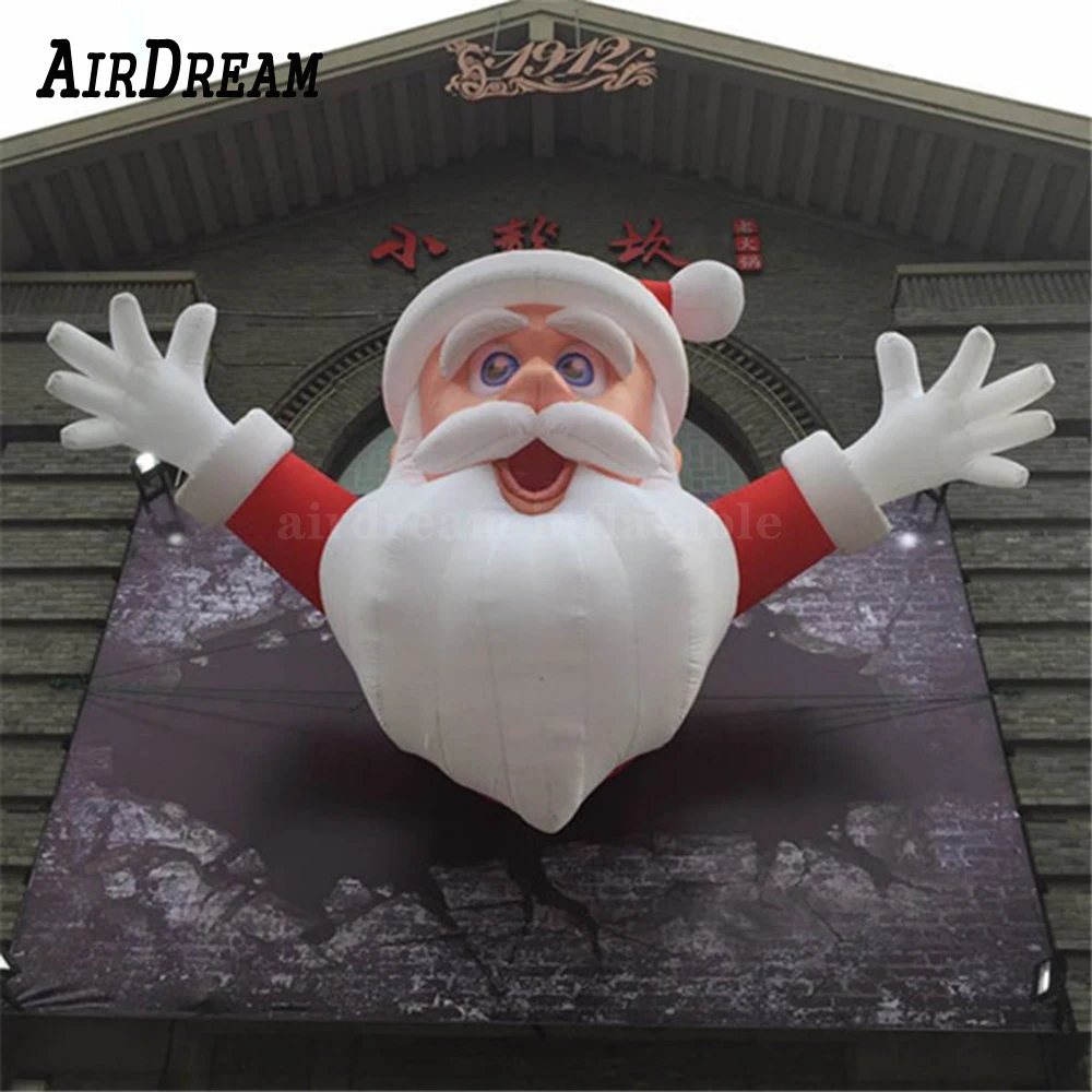 

Giant inflatable santa claus lighting Climbing Wall mall entrance Santas for christmas decoration