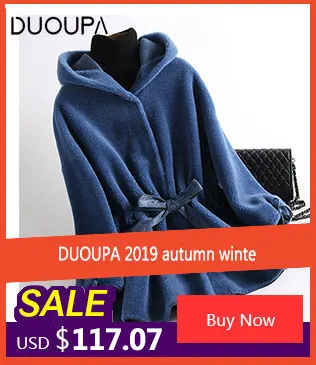 DUOUPA2019 зимнее Новое темпераментное меховое пальто для женщин из лисьего меха с капюшоном, меховое пальто для стрижки овец, длинное толстое пальто, Корейская версия тренда