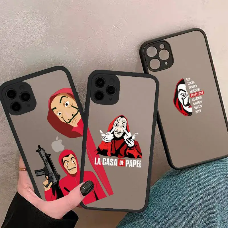 

Money Heist Phone Case matte transparent black For iPhone 7 8 x xs xr 11 12 pro plus mini max Clear Funda