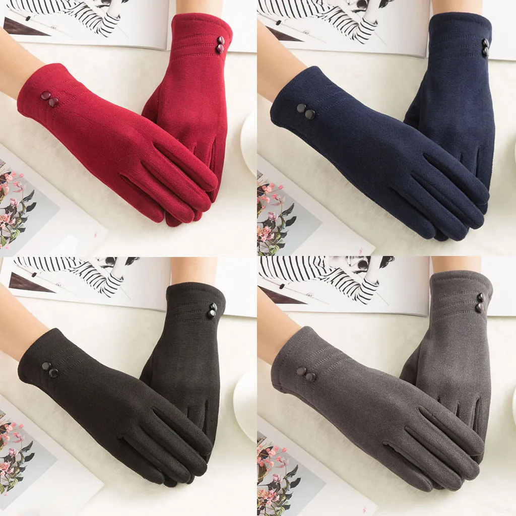 Женские зимние теплые перчатки варежки на запястье для езды лыжах весна осень 2019